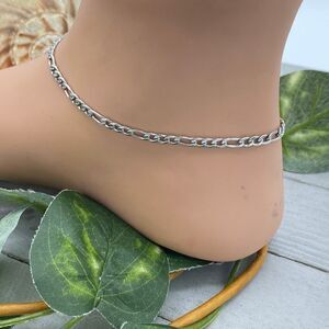 Stainless Steel 4 mm Figaro Anklet